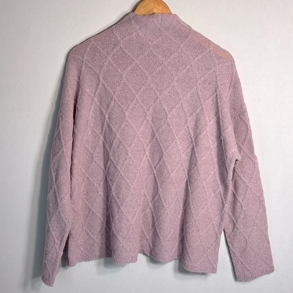 Eileen Fisher Peruvian Alpaca Fluff Funnelneck Sweater in Dusty Pink Size M - Picture 8 of 9